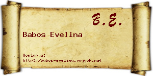 Babos Evelina névjegykártya